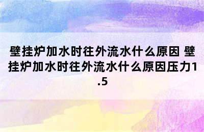 壁挂炉加水时往外流水什么原因 壁挂炉加水时往外流水什么原因压力1.5